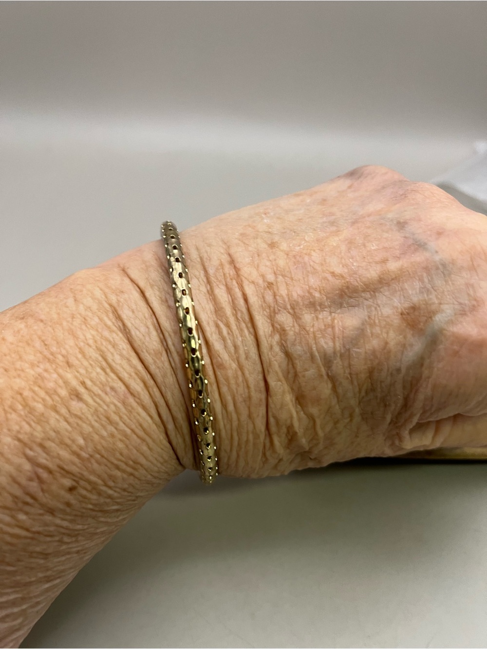 Gold Tone Textured Bangle Bracelet - Women's Jewelry